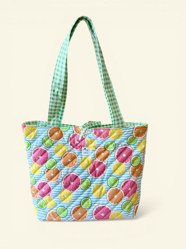 Large Quilted Tote in Juicy Fruits