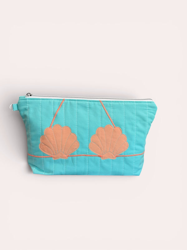 Apricot Clam Shell Bikini Bag on Aqua