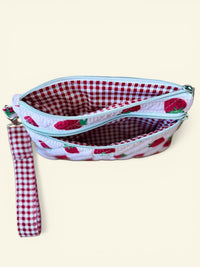 Quilted Strawberries On-The-Go Wristlet