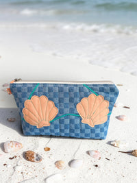 Create Your Own - Clam Shell Bikini Bag on Checkerboard Denim