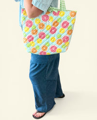 Large Quilted Tote in Juicy Fruits