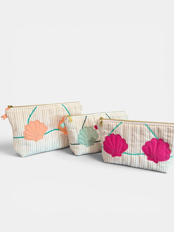 Create Your Own - Clam Shell Bikini Bag on Natural & White