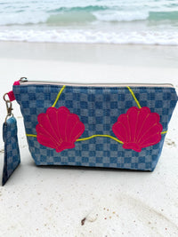 Create Your Own - Clam Shell Bikini Bag on Checkerboard Denim