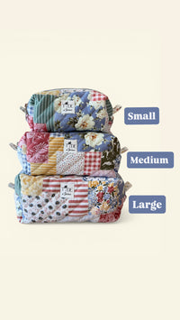 Quilted Coastal Country Makeup Bag