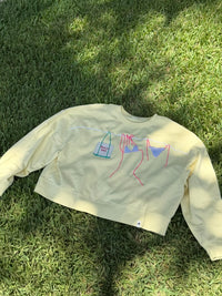 Coastal Clothesline Sweatshirt on Buttercream Yellow