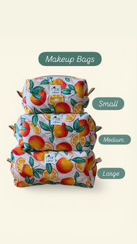 Quilted Oranges Makeup Bag