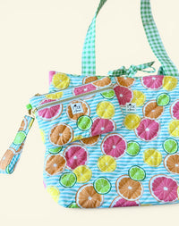 Large Quilted Tote in Juicy Fruits