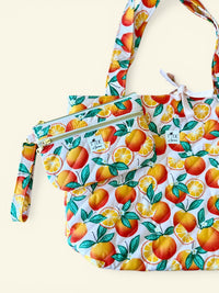Large Quilted Tote in Oranges