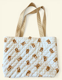 Large Quilted Tote in Teddy Bears | Diaper Bag