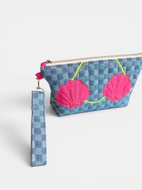 Create Your Own - Clam Shell Bikini Bag on Checkerboard Denim