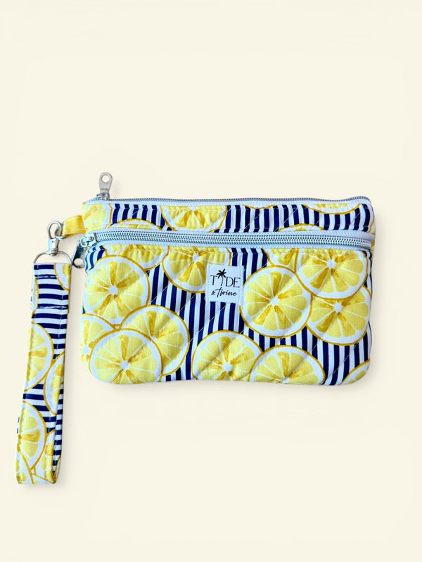Quilted Lemons On-The-Go Wristlet
