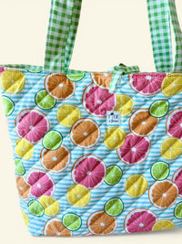 Large Quilted Tote in Juicy Fruits