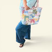 Large Quilted Tote in Coastal Country