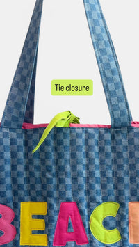 Large Quilted Tote in Oranges