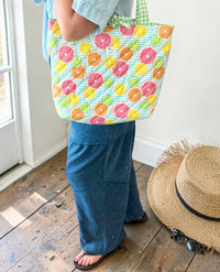Large Quilted Tote in Juicy Fruits