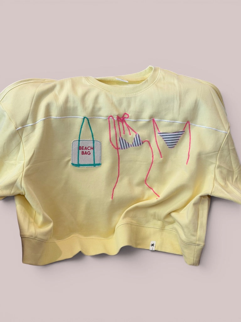 Coastal Clothesline Sweatshirt on Buttercream Yellow