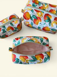 Quilted Oranges Makeup Bag