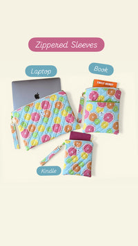 Quilted Juicy Fruits Book Sleeve w/ Carrying Strap