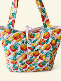 Large Quilted Tote in Oranges