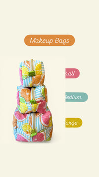 Quilted Juicy Fruits Makeup Bag