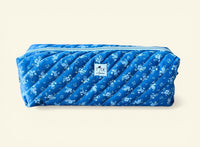 Quilted Blue Blossom Sprigs Hair Tools Bag
