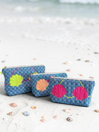 Create Your Own - Clam Shell Bikini Bag on Checkerboard Denim