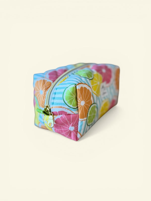 Quilted Juicy Fruits Makeup Bag