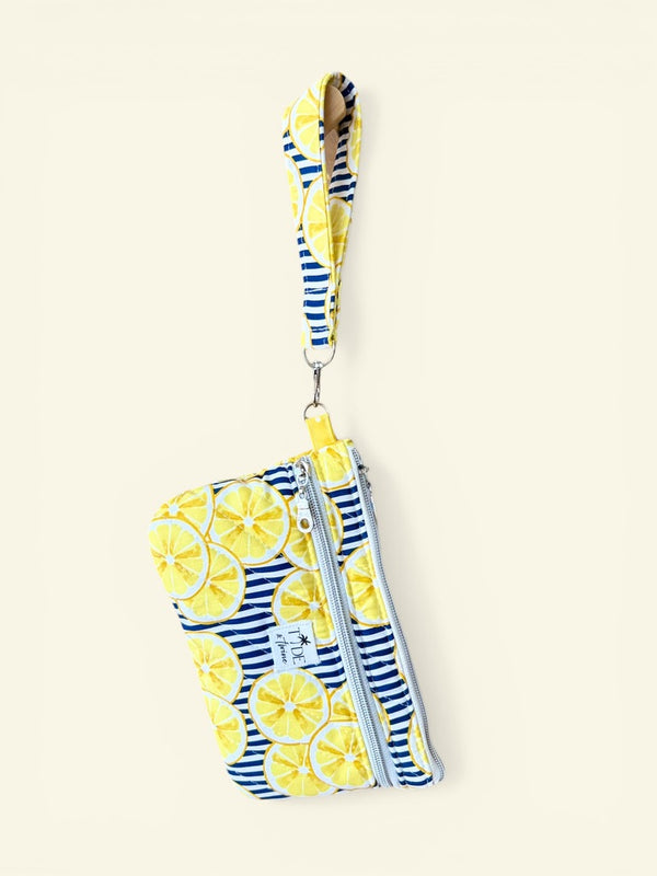 Quilted Lemons On-The-Go Wristlet