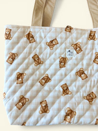 Large Quilted Tote in Teddy Bears | Diaper Bag