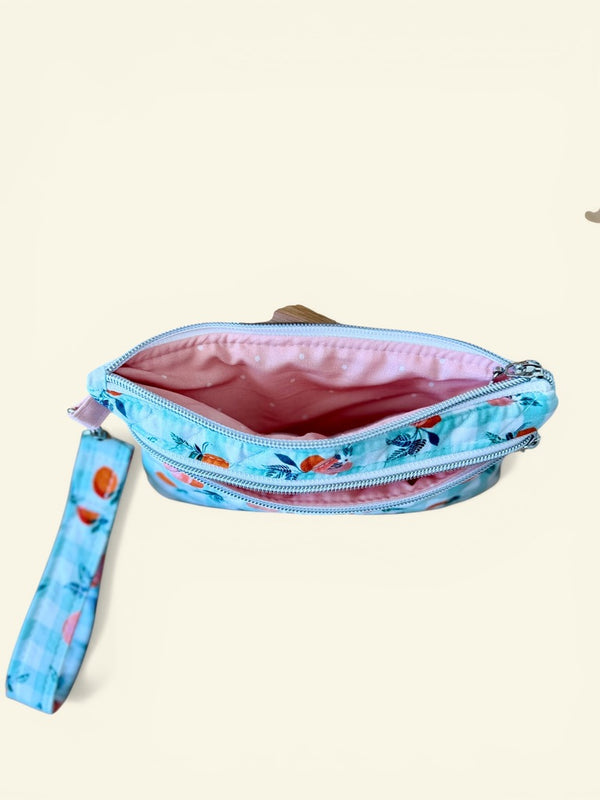 Quilted Peaches On-The-Go Wristlet