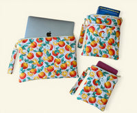 Quilted Oranges Kindle Sleeve w/ Carrying Strap