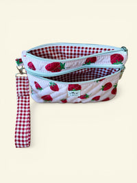 Quilted Strawberries On-The-Go Wristlet