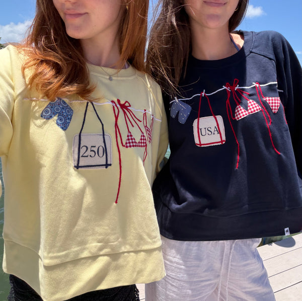All American Summer Sweatshirt on Buttercream Yellow