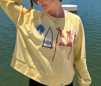 All American Summer Sweatshirt on Buttercream Yellow