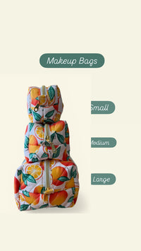 Quilted Oranges Makeup Bag