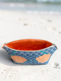 Create Your Own - Clam Shell Bikini Bag on Checkerboard Denim