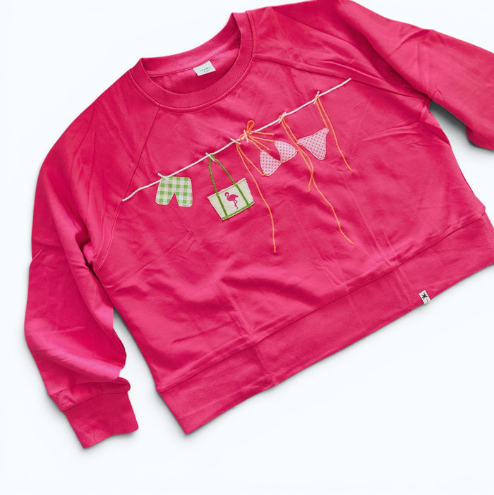 Coastal 🦩 Clothesline Sweatshirt on Watermelon