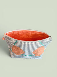 Create Your Own - Clam Shell Bikini Bag on Steel Blue & White