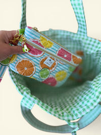 Large Quilted Tote in Juicy Fruits