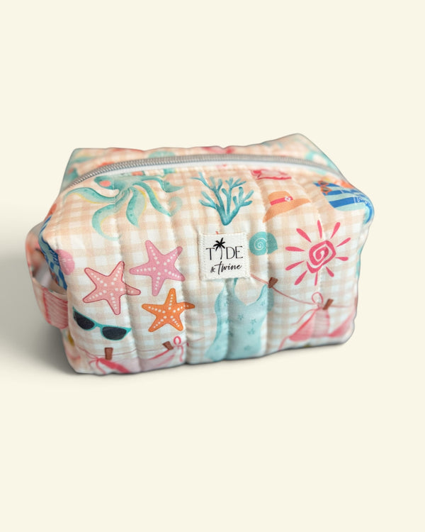 Beach Club in Beige Makeup Bags