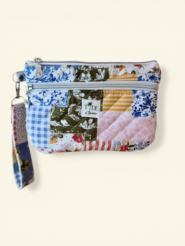 Quilted Coastal Country On-The-Go Wristlet