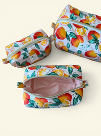 Quilted Oranges Makeup Bag