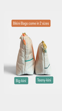 Create Your Own - Clam Shell Bikini Bag on Checkerboard Denim
