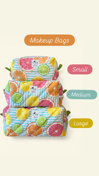 Quilted Juicy Fruits Makeup Bag