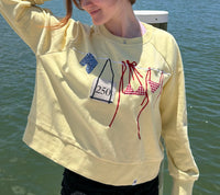 All American Summer Sweatshirt on Buttercream Yellow