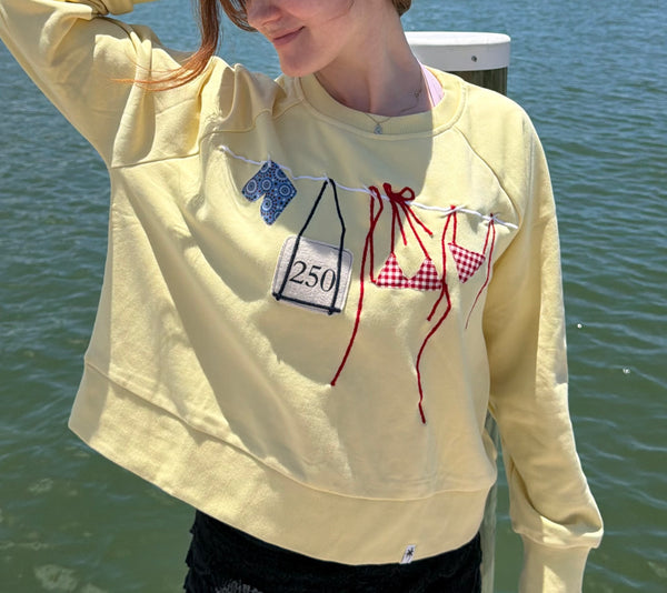 All American Summer Sweatshirt on Buttercream Yellow