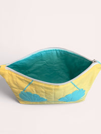 Aqua Clam Shell Bikini Bag on Butter Yellow