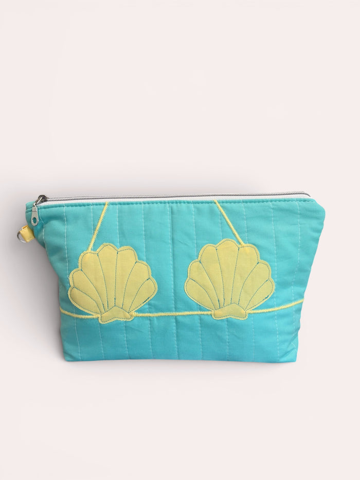Butter Yellow Clam Shell Bikini Bag on Aqua