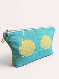 Butter Yellow Clam Shell Bikini Bag on Aqua