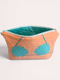 Aqua Clam Shell Bikini Bag on Apricot